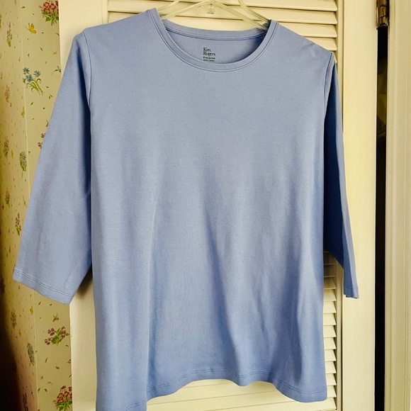 Kim Rogers Tops - Kim Rogers All-Cotton Light Blue T-Shirt Sz 2X Runs large